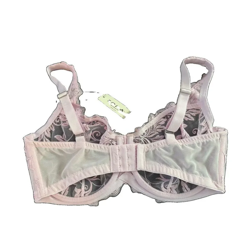 New Soma Underwire Unlined Lace Bra Pink 34DD